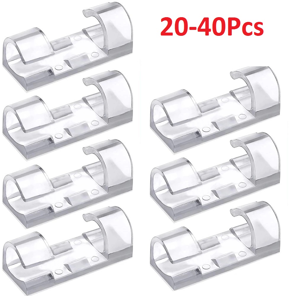 Wall Anchor Plastic - 40 SZTUK Klipsy do organizowania kabli